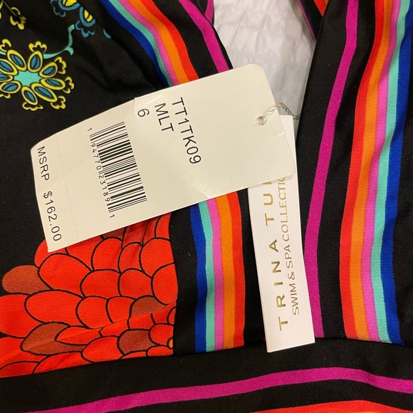 NWOT TRINA TURK Electric Reef Plunge One Piece Swimsuit. Size 8 - Picture 5 of 7